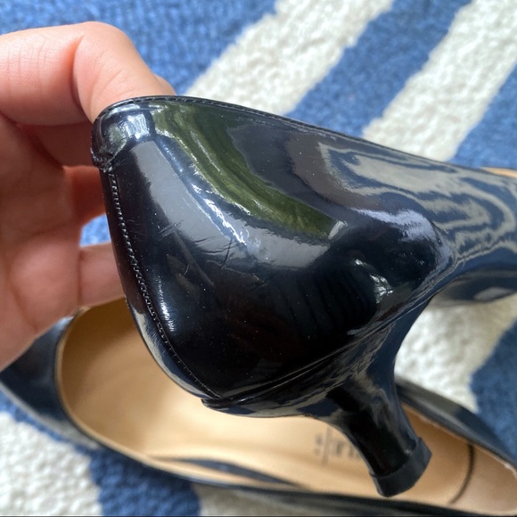 🖤 PROFILE BLACK LACQUERED ROUND TOE PUMPS! - Picture 10 of 12